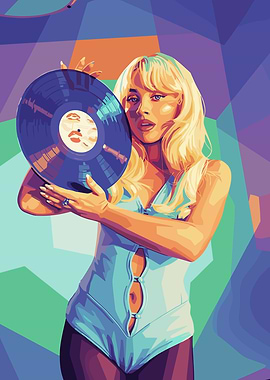 Sabrina Carpenter Holding Vinyl Record