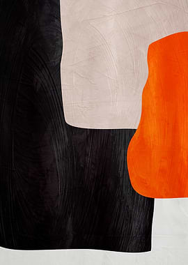 Abstract Shapes in Black, Beige, Orange