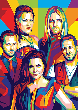 Evanescence band pop art portrait
