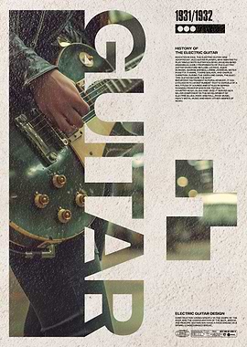 Electric Guitar Rock Music Poster