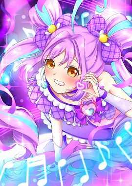 Anime Girl with Musical Notes