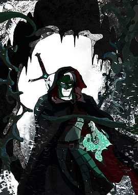 Dark Fantasy Hero in Forest