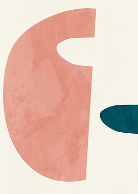 Abstract Shapes in Salmon and Teal