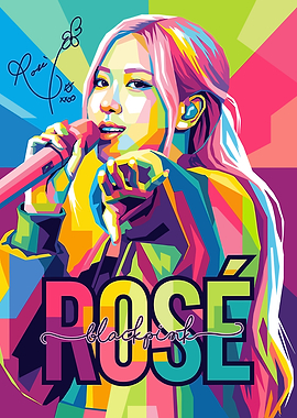 Rosé Blackpink Colorful Pop Art Portrait
