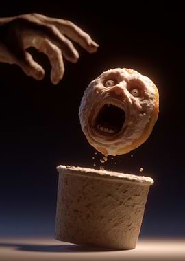 Horrorfied Donut with Face