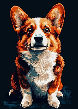 Corgi Dog Portrait