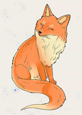Smiling Fox Illustration