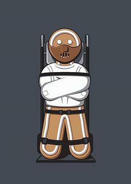 Cartoon character in a straitjacket