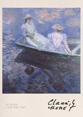 On the Boat by Claude Monet