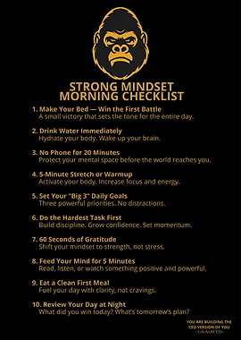 Strong Mindset Morning Checklist