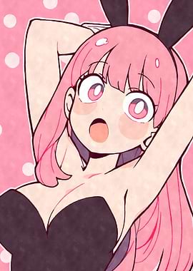 Kawaii Anime Girl with Bunny Ears