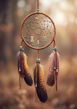 Dreamcatcher with Feathers and Beads