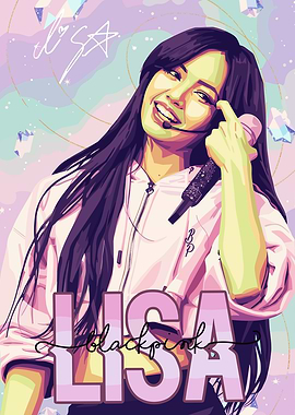Lisa from Blackpink Digital Art Portrait
