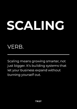 Scaling – Minimalist Black & White Motivational Poster Definition Wall Art