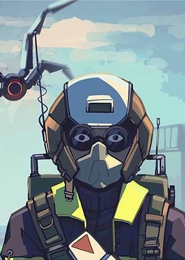 Futuristic Soldier with Drone Illustration