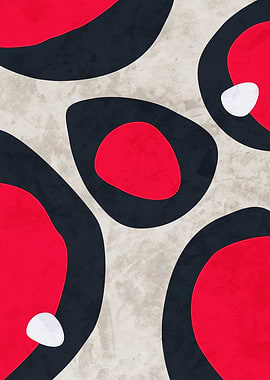 Abstract Red and Black Shapes