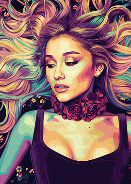Ariana Grande Colorful Portrait