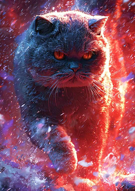 Fiery Cat Portrait