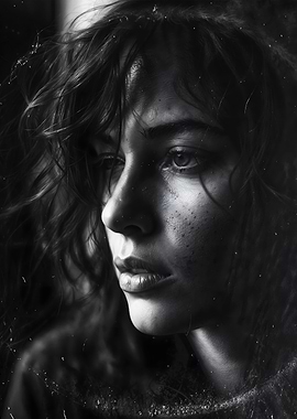 Monochrome Portrait of a Young Woman