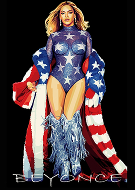Beyonce American Flag Outfit Digital Art