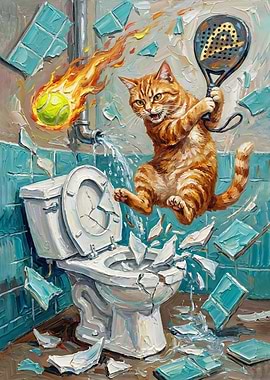 Cat Chaos in the Bathroom