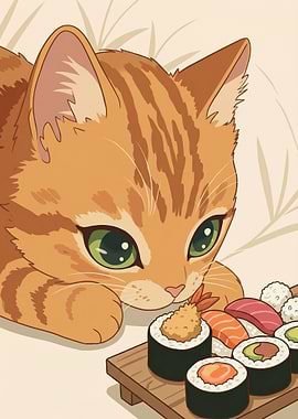 Cat and Sushi Food
