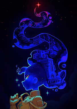 Dreamy Cityscape Girl