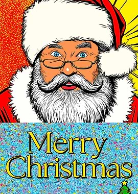 Pop Art Santa Claus Merry Christmas