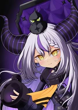 Anime girl with crow and horns