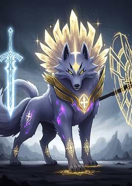 Armored Wolf Sword and Shield