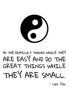 Yin Yang with Lao Tzu Quote