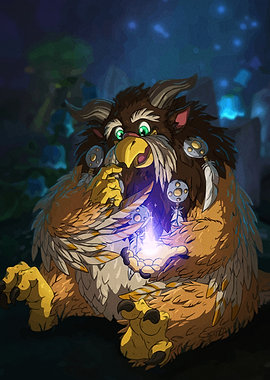 Cartoon Owl-Bear Magic