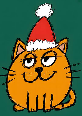 Ginger Christmas Cat