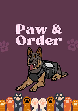 Paw & Order Cartoon Dog Illustration