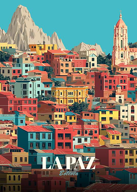 La Paz, Bolivia Cityscape Art
