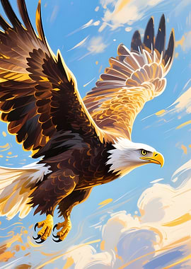 Bald Eagle soaring in the sky