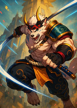 Anthropomorphic Wolf Warrior Swords