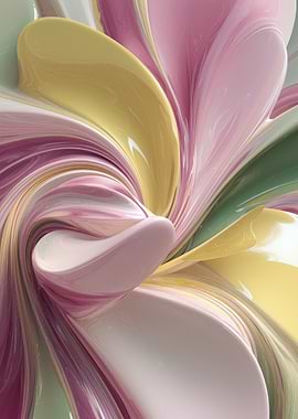 Abstract Swirl of Pastel Spring Colors