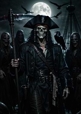 Undead Pirate Captain with Crew