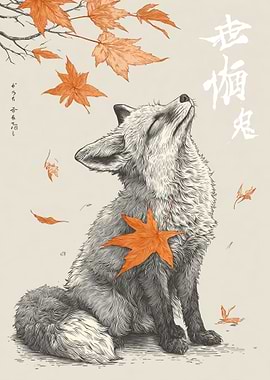 Ukiyo Minimalism Red Fox