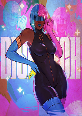 Stylish Woman with Split-Color Hair