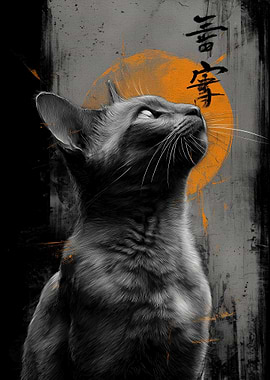 Ukiyo Minimalism Cat