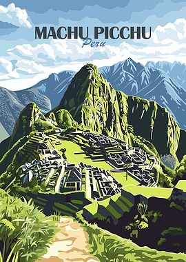 Machu Picchu Peru Travel Poster