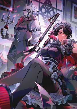 Anime Butler and Maid with Rifle