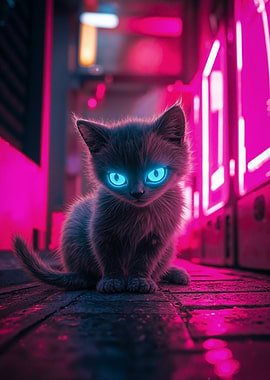 Neon Cyber Kitten