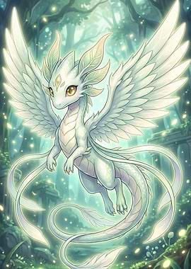 Cute Chibi Enchanted Fairy Dragon Art