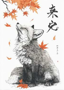Ukiyo Minimalism Red Fox