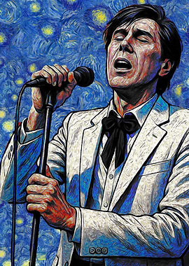 Singer in Starry Night Style