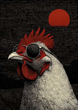 Cool Chicken with Sunglasses Art