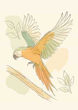 Watercolor Parrot Illustration